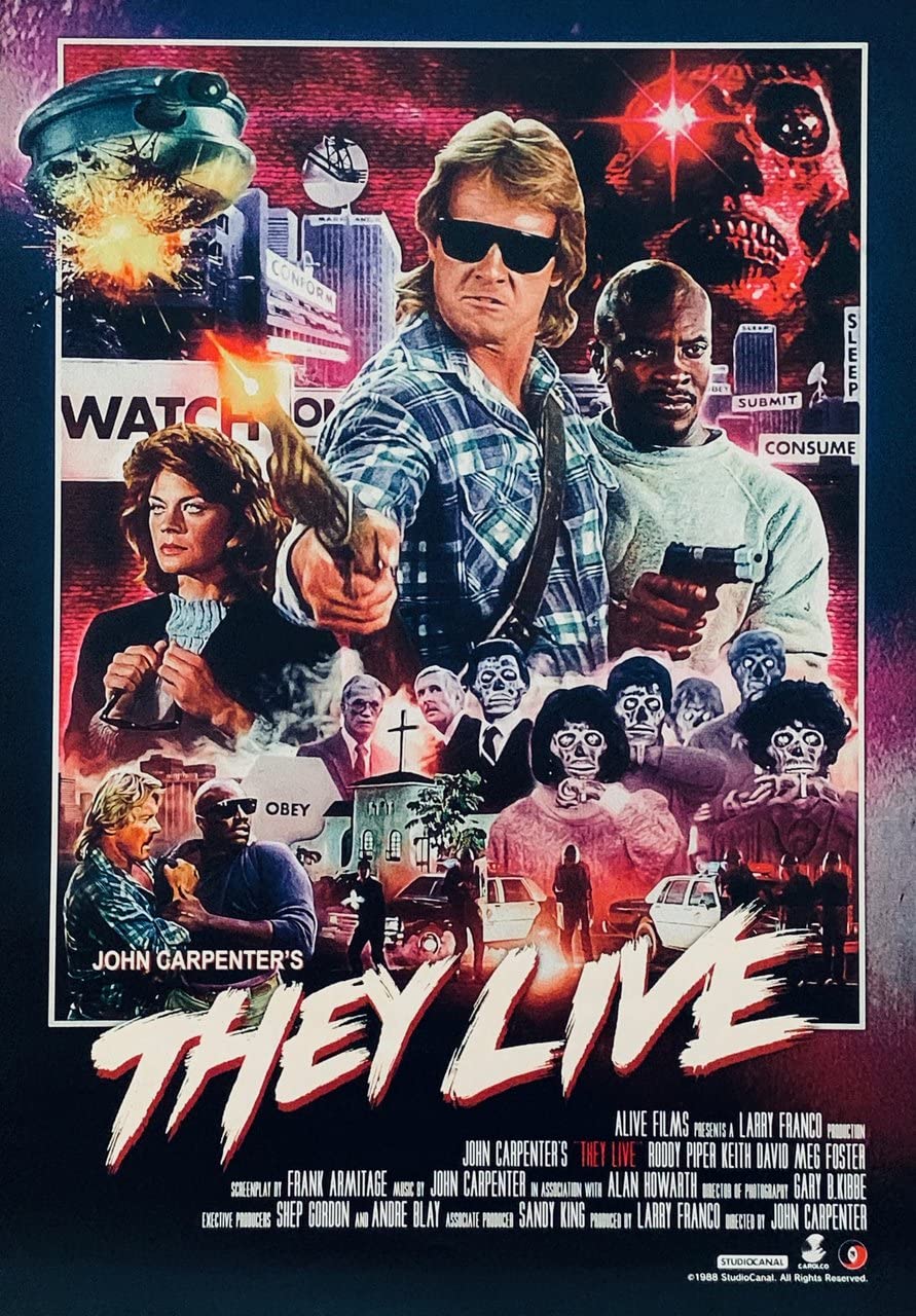 THEY LIVE 1988 1 A1 Poster on Canvas - Movie Art Poster in Various
